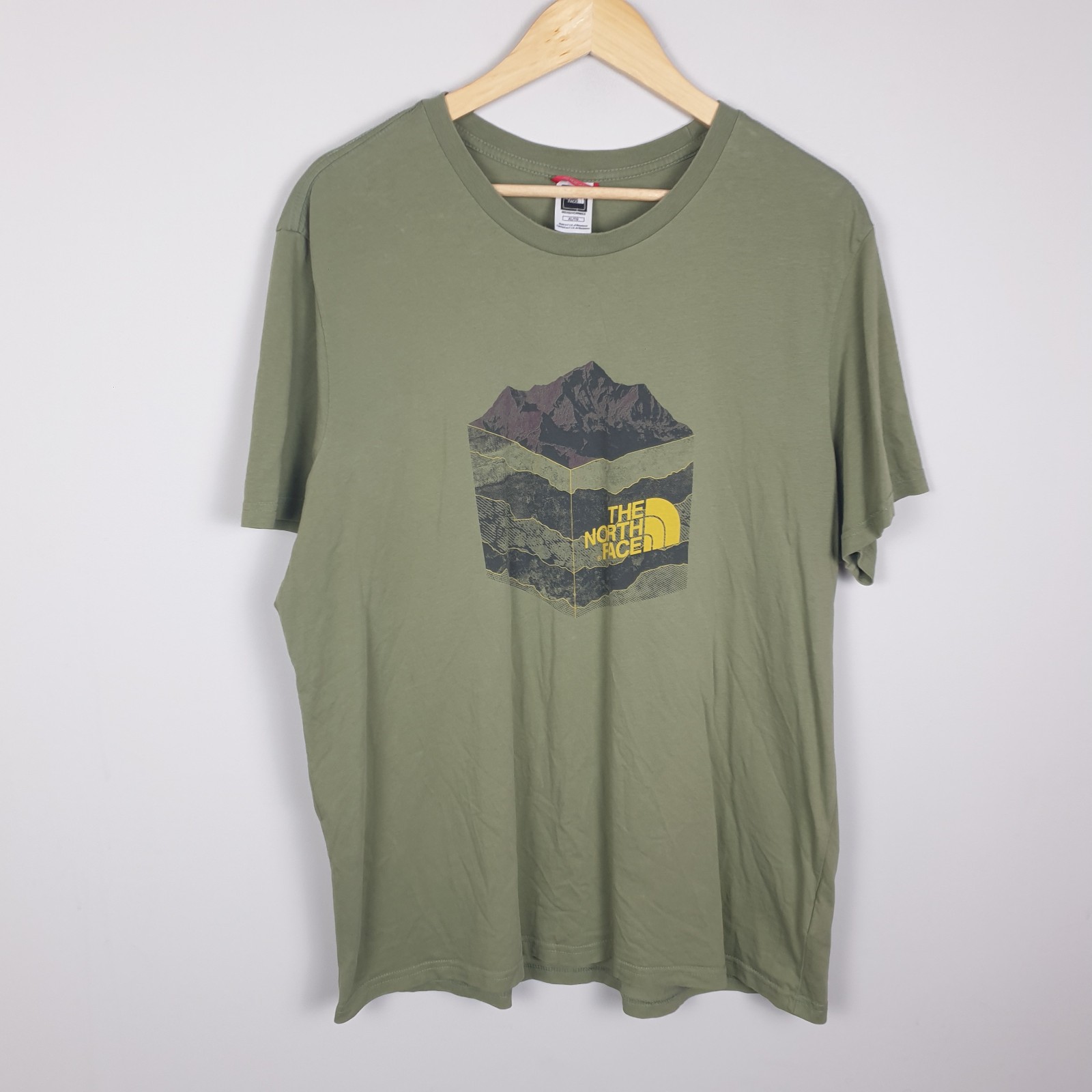 Camiseta The North Face Para Hombre XL Verde Gráfico Logo Exterior Senderismo Explorar Camiseta