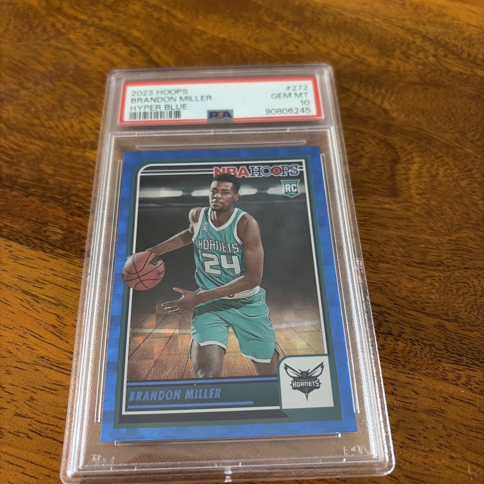 2023 BRANDON MILLER PANINI HOOPS HYPER BLUE SP RC ROOKIE PSA 10 GEM #272 HORNETS