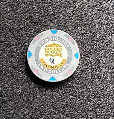 Golden Nugget Casino * 2,00$ Poker Chip * Las Vegas * FREMONT STREET * selten