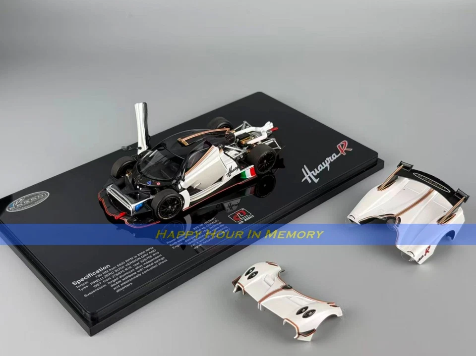 LCD models 1/43 Pagani Huayra R Diecast Full Open Super Car White NEW in hand - Image 2 of 4