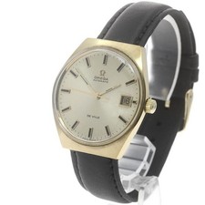 OMEGA DE VILLE 880700 35mm SS/GP Gold Dial Automatic Date Leather Strap #C2140