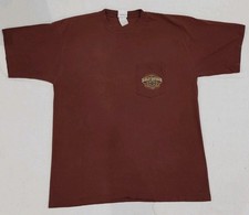 Vintage Harley Davidson Maroon Pocket T Shirt Single Stitch USA Made Size XL