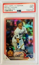 2023 Topps 1st Edition #163 MIGUEL VARGAS Hot Pink Foil Rookie RC SP /10 PSA 9