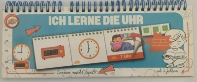 ICH LERNE DIE UHR Spiral-Ringbuch Schule Kindergarten Vorschule UHRZEIT Kalender