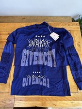 Givenchy camicia passamontagna a strati manica lunga blu grande nuova prezzo di listino £ 1300
