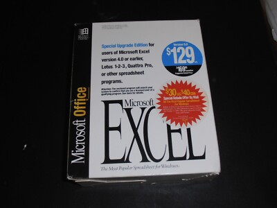 Microsoft Excel 5.0 (PC, 1994) Upgrade edition