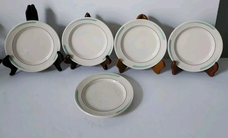 5 platos de pan y mantequilla Oneida Espree verde azulado y púrpura de 6" artículos de restaurante Foto 2 de 4