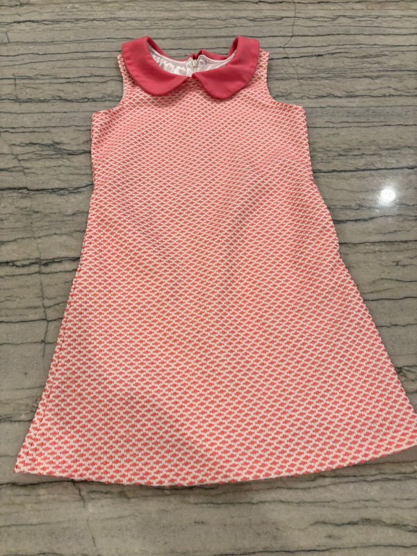 Dorissa Girl Sleeveless Pink Shift Dress with Peter Pan Collar Size 10