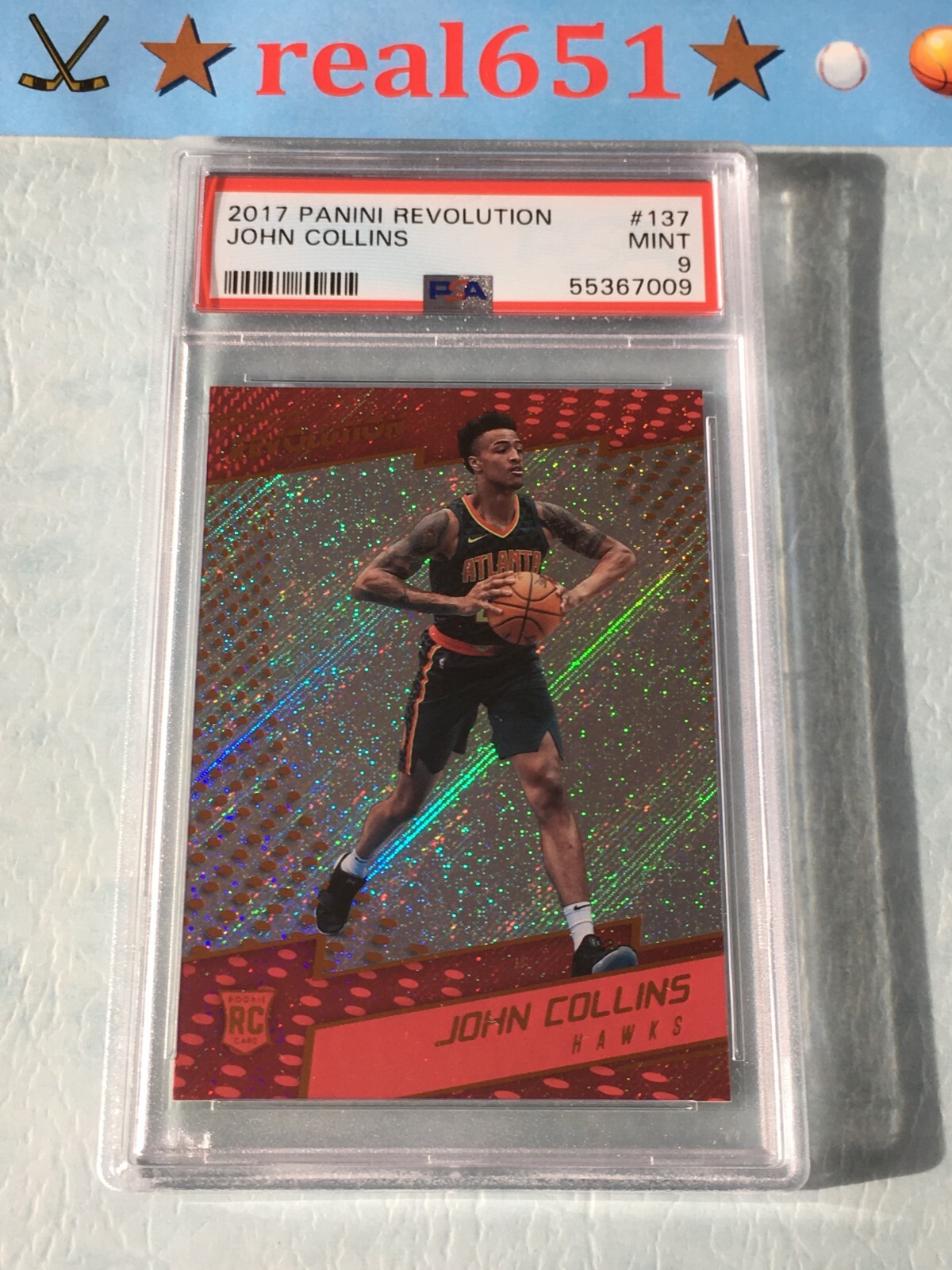 2017 Panini Revolution #137 JOHN COLLINS Rookie | PSA 9 Mint | Atlanta Hawks RC