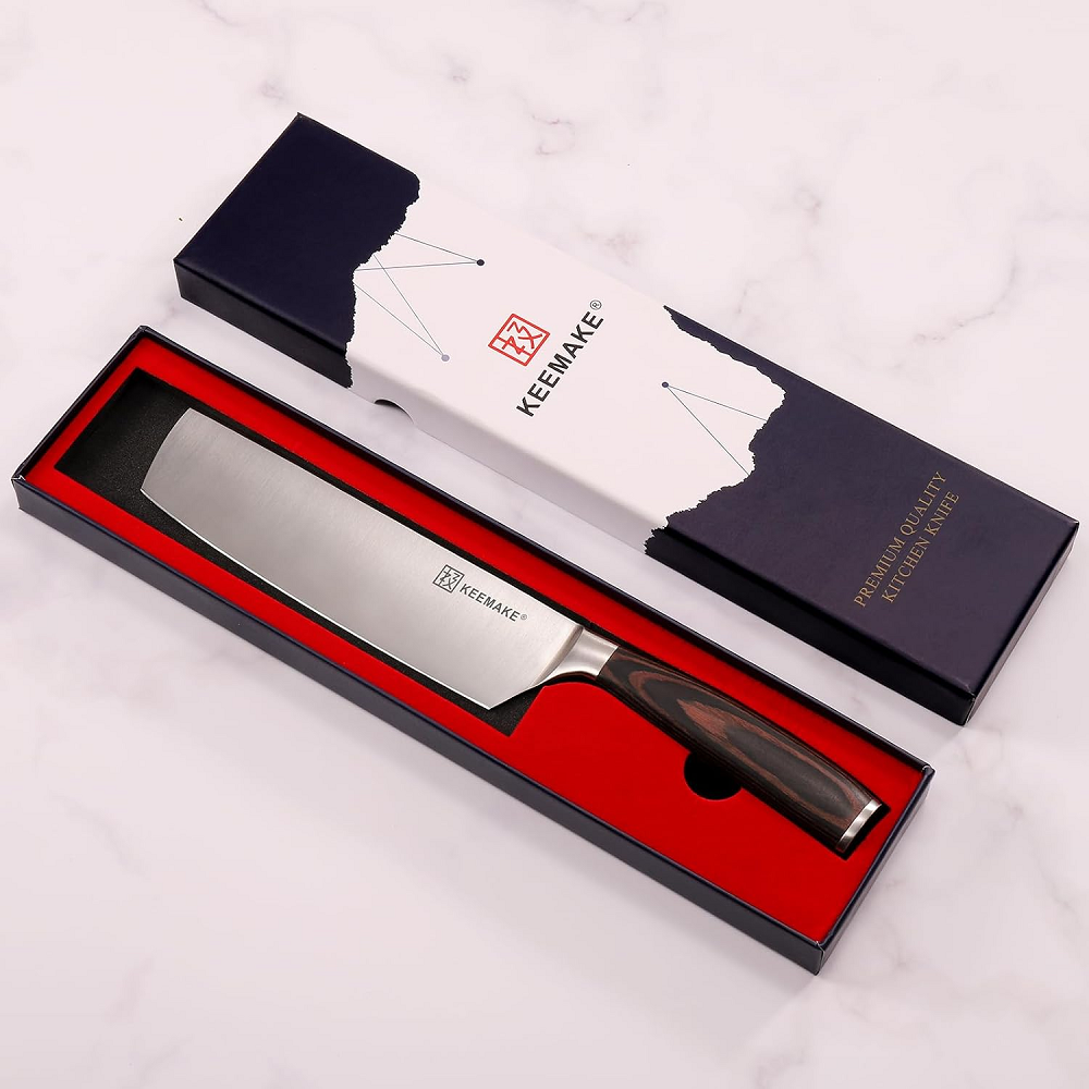 KEEMAKE Nakiri Knife 7 inch Stainless Steel Vegetable Meat Knife