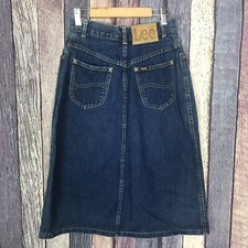 Vintage Lee High-Waisted High-Rise Jean Denim Skirt 1990s Grunge 4/6