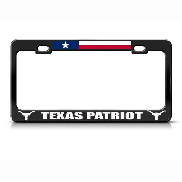 Metal License Plate Frame Texas Patriot Car Accessories Black eBay