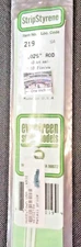 Evergreen Scale Models #219 RODS, WHITE STYRENE - .025" (.64 mm) OD x 14" pk. 10