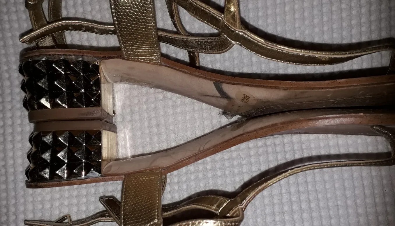 APL Sandali boho rock punk tacco borchiato oro spiaggia vacanza estate 5 38 muschio