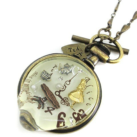Cue Pot Q Pot Disney Alice S Melty Pocket Watch Necklace Alice In Wonderland Ebay