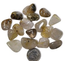 Rutilated Quartz Crystal Polished Stones 50.2 grams Brazil