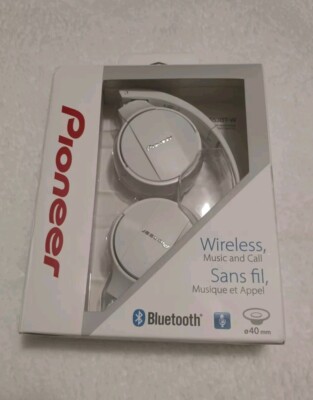 Pioneer SE-MJ553BT- W Bluetooth Wireless Stereo Headphone White Over The Ear