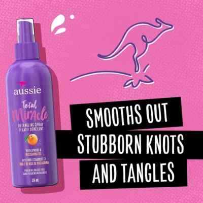 AUSSIE TOTAL MIRACLE DETANGLING SPRAY W/ APRICOT & AUSTRALIAN MACADAMIA OIL 8oz