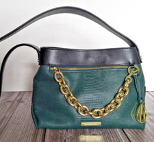 Amanda Wakeley Mini Rockwell Shoulder Bag, Green/Black, NEW