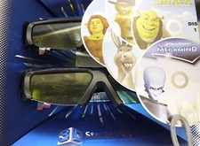 Samsung SSG-P3100M/ZA 3D Starter Kit 2 pairs of Black 3D Shrek Blu-Ray New