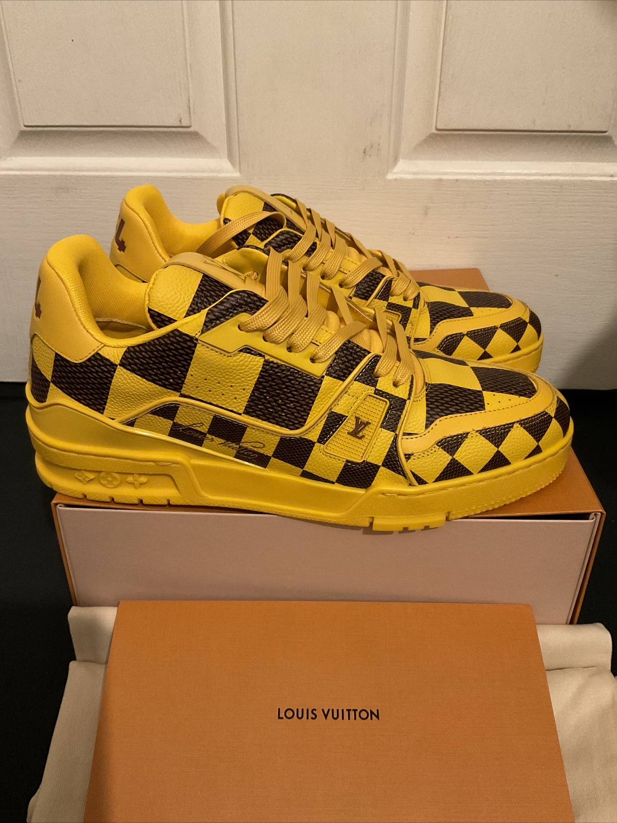 LV  Pharrell  Yellow Trainers Size 7.5uk
