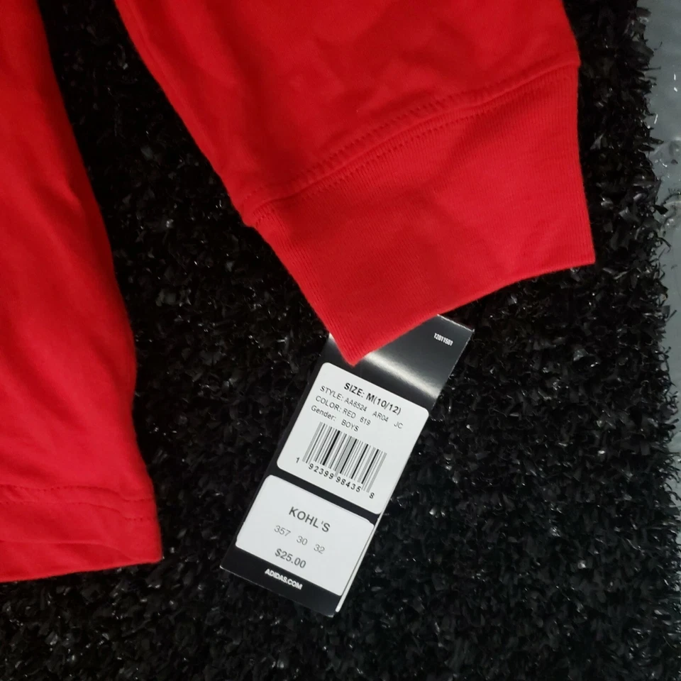 Adidas Youth Medium 10/12 Red Long Sleeve T-Shirt NWT - Image 2 of 4