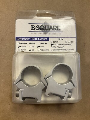B Square Interlock Scope Ring System 1  Dovetail Stainless Steel 