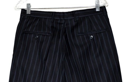 Kenneth Cole Navy Blue Pin Striped Wool Mens 33X31 Cuff Pants Suit 40R Mexico - Picture 9 of 12