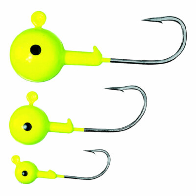 Jenzi Jig Heads Heavy Duty Yellow Fluorescent Fishing Hooks Predator Lead Hooks