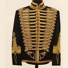 Mens Napoleonic Hussar Uniform Military Style Tunic Pelisse Jimmi Hendrix