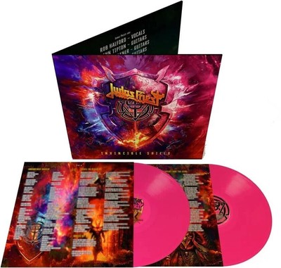 Judas Priest Invincible Shield Limited Hot Pink Color Vinyl Record 2LP w/ OBI