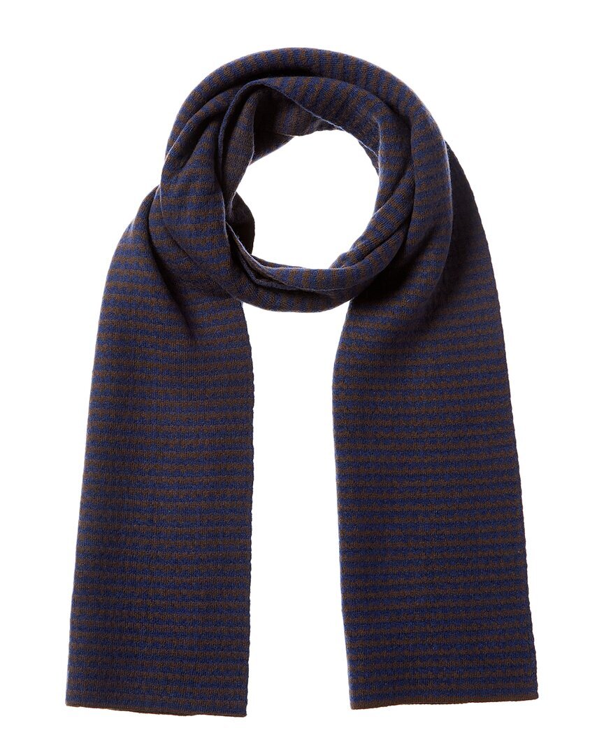 Мужской шарф из жаккардовой шерсти и кашемира Portolano синего цвета.