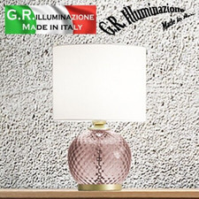 Moderne Tischlampe Kupfer-Glas H.43 Kommode Lampe Lampenschirm Schlafzimmer VALE