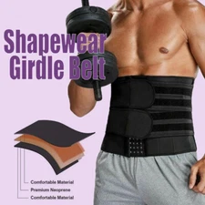 Body Shaper for Belly Fat Slimming Gym Workout Mens Sauna Suit Double Sweat Belt