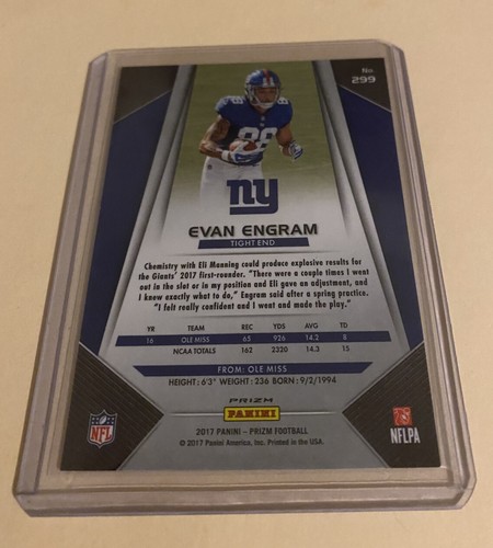 2017 PRIZM EVAN ENGRAM ROOKIE SILVER PRIZM #299 - Picture 2 of 2