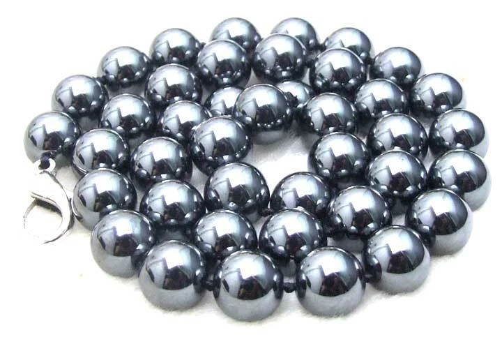 Cuentas de hematita magnéticas negras naturales redondas de 12 mm para hacer joyas hebras de 15" Foto 3 de 3