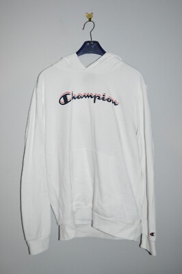 Champion Hoodie Pullover Spellout weiß - Jugend 15-16 Jahre 2XL 
