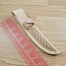 Sheaths Fits Up To 4" Fixed Knife Blade Brown Leather One Piece Construction