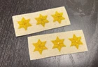 GOLD Officer Stars - Buff Background - 6-Point Star Pr. - Rare NEW, G Washington