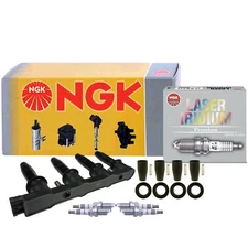 NGK COP Ignition Coil with 4 Boots & 4 Laser Iridium Spark Plugs Kit For Aveo G3