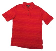 Woolrich Woolen Mills Polo Shirt Mens Medium Red Striped Short Sleeve Cotton