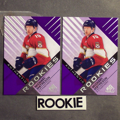 MICHAEL MATHESON '2 Card Lot' 2016/17 SP Game Used Purple ROOKIES #148 Montreal