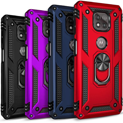 For Moto G Power 2022 Case /2021 Phone Cover Kickstand + Tempered Glass Screen