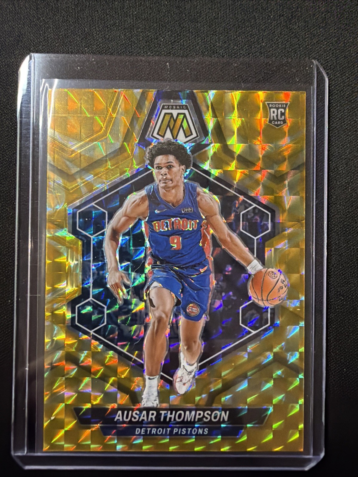 2023-24 Panini Mosaic - Rookies Ausar Thompson #226 Reactive Yellow Mosaic Prizm