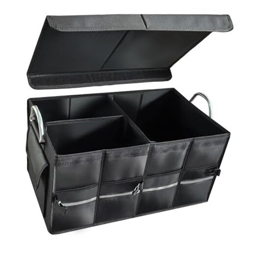Collapsible Multi-Compartment SUV and Car Trunk Organizer with Small Storage