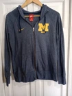 Nike Michigan Wolverines Hoodie Mens L Blue Yellow Full Zip Pockets Long Sleeves