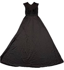 Vintage Olga Nightgown Lingerie Long Black Negligee Size Small Style 92680