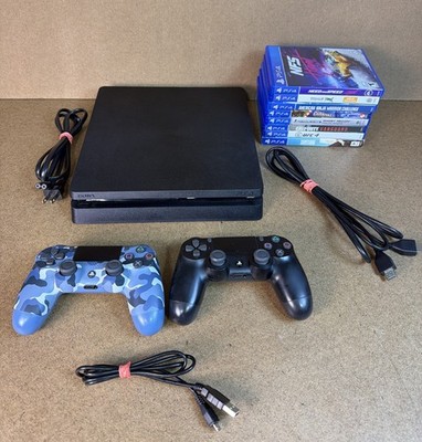 Sony PlayStation 4 PS4 Slim CUH-2215B 1TB Black Console w/ Games NEAR MINT WOW!