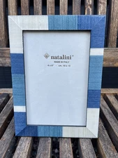 NATALINI Picture Frame For 4" X 6" Photo Blue Gray Made in Italy NEW Home Decor