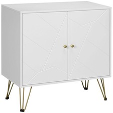 Slim Sideboard Cabinet, Storage with Golden Hairpin Legs 3-Level Adjustable Shel